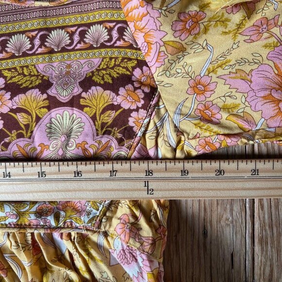 R.Vivimos Women Long Sleeve Floral V Neck Tassel Boho Festival Dress M, Sz 8, 10 - Picture 10 of 13